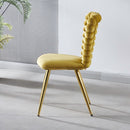 Modern Chair With Iron Tube Legs, Soft Cushions And Comfortable Backrest, Suitable For Dining Room, Living Room, Cafe, Hairball Back by Unique Piece Furniture