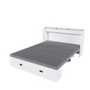 Murphy Bed With Storage Drawers And Charging Cabinet, Foldable Panels, Swivel Wheels