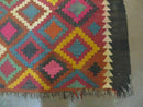 7' X10' Antique Afghan Kilim Handmade Flat Weave Wool Rug Vegy Organic Colorful