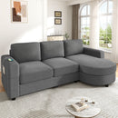 Modern L-Shaped Sectional Sofa With Curved Chaise, USB Ports, And Side Storage Pockets by Unique Piece Furniture