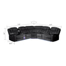 Challenger - Recliner Sectional Sofa, Built In USB, C Ports & Bluetooth