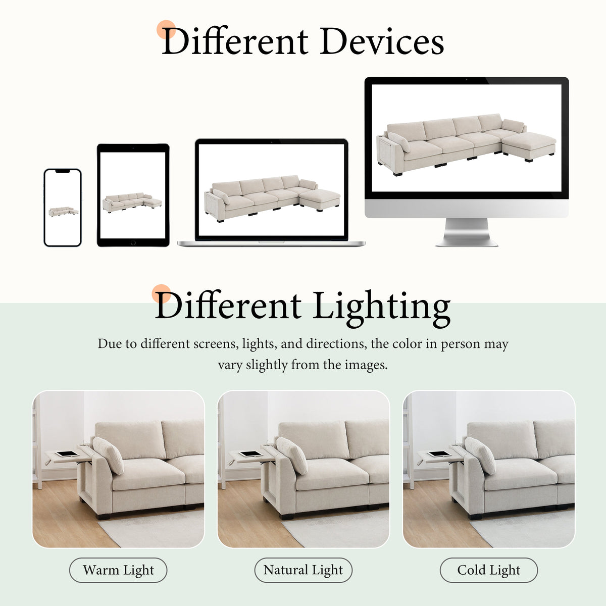 130" Modular Sectional Sofa, photo 8 of 10