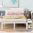 Platform Bed With 2 Tier Storage Shelves, Storage Cabinet by HouseOfZazla