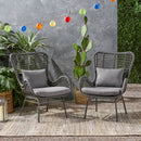 Modern Aesthetic Outdoor Rattan Accent Chair With Metal Legs by HouseOfZazla