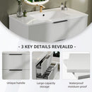Modern Wall Mounted Floating Bathroom Vanity With Sink And Drawers