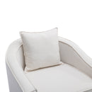 Accent Chair with Ottoman, Mid Century Modern Barrel Chair Upholstered Club Tub Round Arms Chair for Living Room