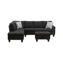 Reversible L-Shaped Sectional Couch with Storage Ottoman, Tufted