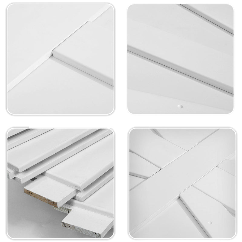 32" x 80" Star Style Wood Primed Standard Barn Door Slab, DIY Unfinished Solid Wood Paneled Door, Interior Single Door Slab