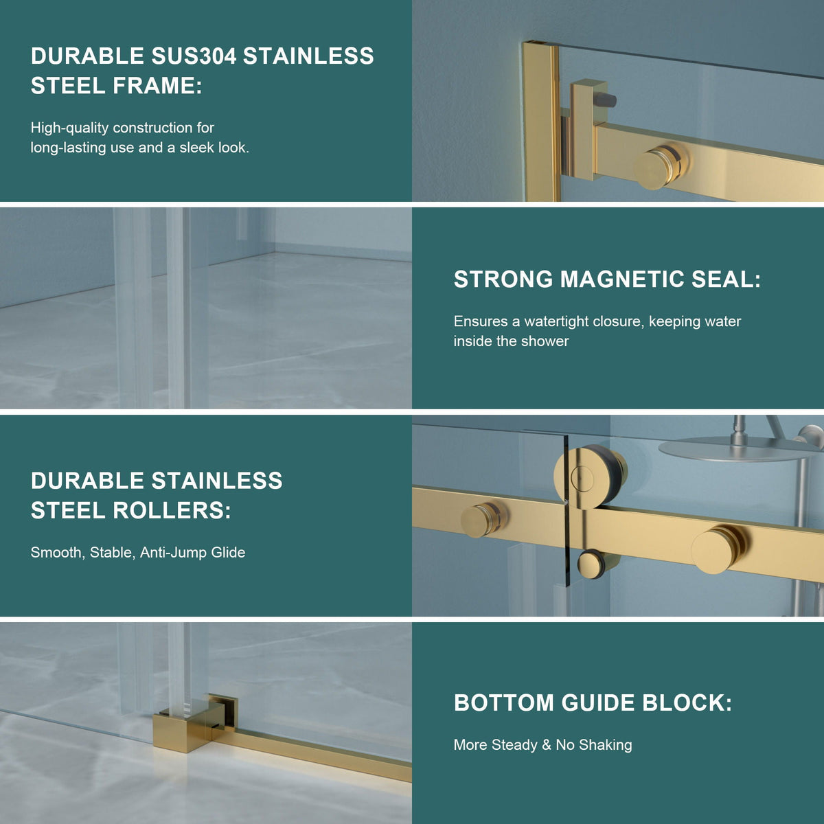 Modern Single Slide Shower Door, Tempered Glass, Stainless Steel Frame, photo 20 of 21