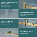 Modern Single Slide Shower Door, Tempered Glass, Stainless Steel Frame by HouseOfZazla