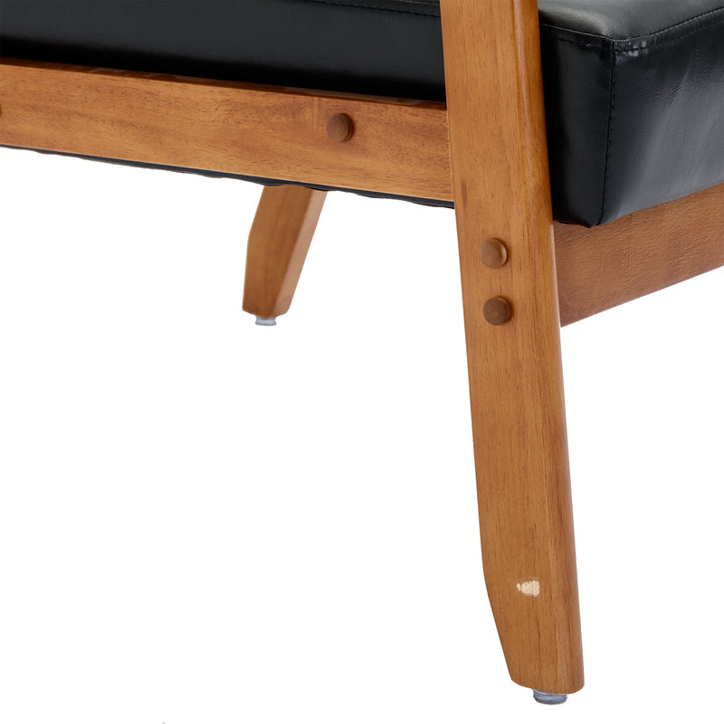 Accent Chairs Set of 2 with Side Table, Mid Century Modern Accent Chair, Wood and Fabric Armchairs Side Chair, Lounge Reading Comfy Arm Chair for Living Room, Bedroom, Office