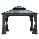 12'x12' Hardtop Gazebo Canopy with Galvanized Steel Double Roof by HouseOfZazla