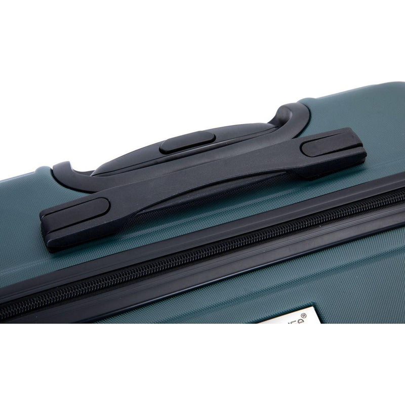 3 Piece Luggage Sets ABS Lightweight Suitcase with Two Hooks, Spinner Wheels, TSA Lock, (20/24/28), DARK GREEN