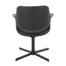 Vintage Flair - Mid-Century Modern Swivel Chair With X - Pedestal - Black by HouseOfZazla