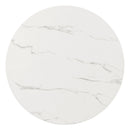 5-piece Counter Height Dining Round Table Set with One Faux Marble Top Dining Table and Four PU-leather Chairs,Dark Espresso