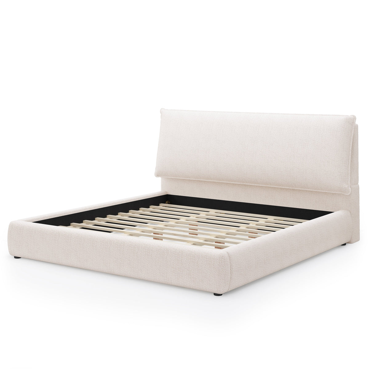 Upholstered Platform Bed Frame with Oversized Plush Pillow Headboard, photo 9 of 10