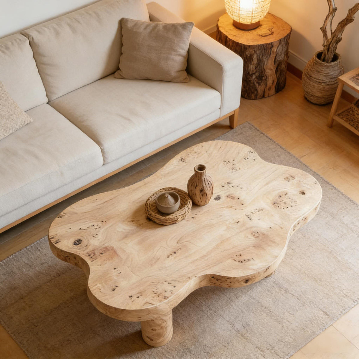 Cloud Shaped Coffee Table With 4 Round Legs, photo 22 of 24