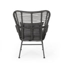Modern Aesthetic Outdoor Rattan Accent Chair With Metal Legs by HouseOfZazla