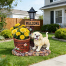 Labrador Puppy Solar Planter Garden Statue by HouseOfZazla