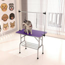 Folding Dog Pet Grooming Table Stainless Steel Frame Rubber Mat On Board With Adjustable Arm And Clamps Pet Dog Cat Grooming Table by HouseOfZazla