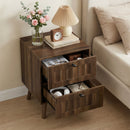 Double Drawer Bedside Table (Set of 2) - Walnut by HouseOfZazla