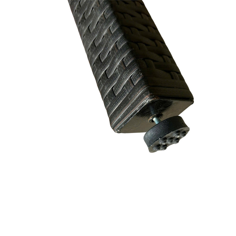 7 piece Outdoor Patio Wicker Dining Set Patio Wicker Furniture Dining Set w/Acacia Wood Top Brown Wicker + Cream Cushion