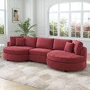 Modern 3 Seater Upholstered Sofa With Curved Design by HouseOfZazla