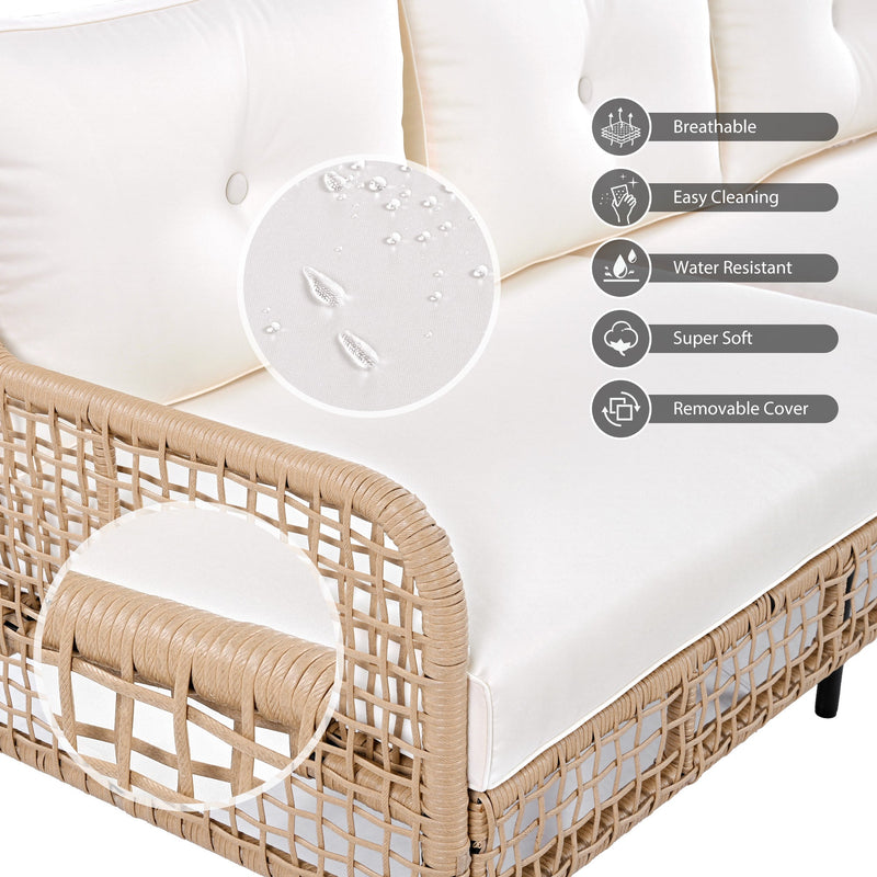 4 Pieces Patio Furniture Set with Swivel Chairs, photo 4 of 10