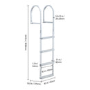 Removable Dock Ladder, 4 Steps, Aluminum Alloy Pontoon Boat Swim Ladder by HouseOfZazla