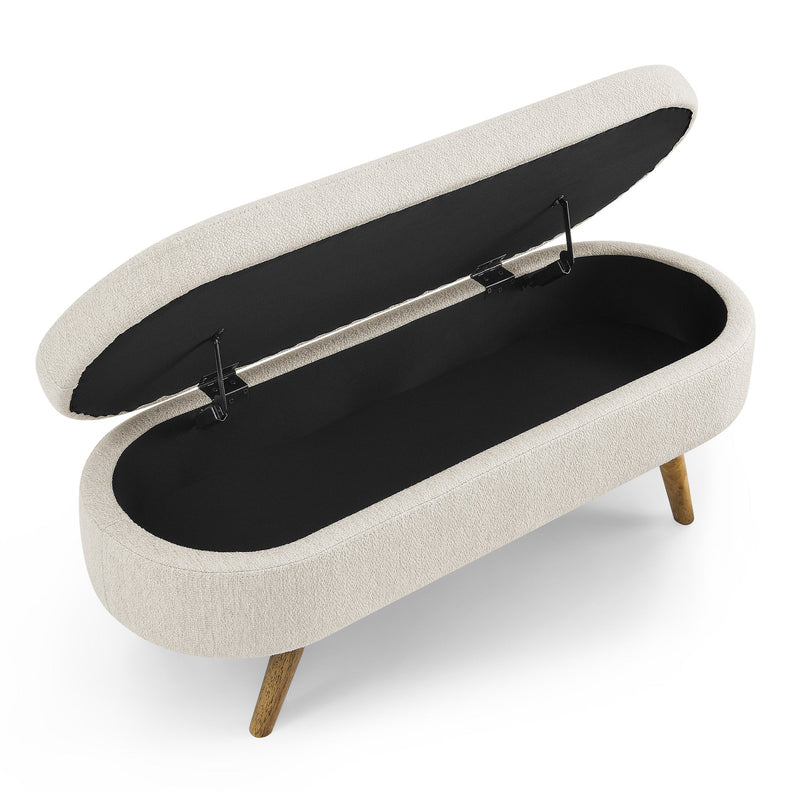 Walker Edison | Ottoman Oval Storage Bench