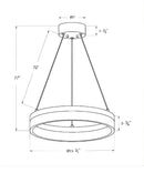 Edge-Lit 16"W 1-Light Round LED Ribbon Chandelier Light Fixture Brushed Nickel Finish by LampsUSA