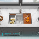 Undermount Workstation Single Bowl Porcelain Ceramic Kitchen Sink