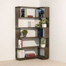 Freestanding Corner Bookshelf For Living Room - Dark Brown by HouseOfZazla