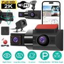 2K Car DVR 3 Channel Dash Cam Camcorder Camera Recorder with 140¡ Angle GPS WiFi Night Vision G-sensor Loop Recording Parking Monitor