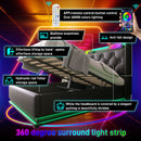 Upholstered Bed, 360 Surround LED Function, Remote Control, Hydraulic Storage Bed With USB, Type-C Charging (Without Mattress) by HouseOfZazla
