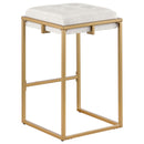 Square Counter Height Stools (Set of 2) - Beige / Gold by HouseOfZazla