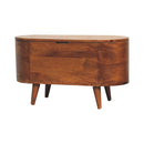 Solid Wood Chestnut Rounded Lid-Up Blanket Box