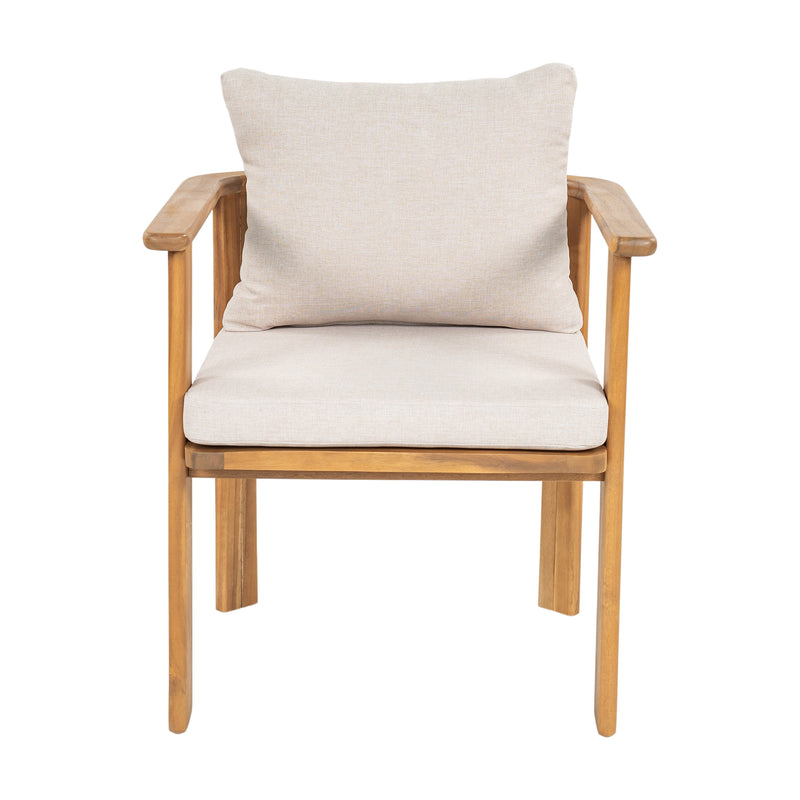 Kaja Outdoor Acacia Wood Dining Chair, Teak Finish Frame, photo 5 of 10