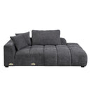Chosen - Sectional Sofa With Toss Pillows With 2 Chaises With Ottoman - Gray by Unique Piece Furniture