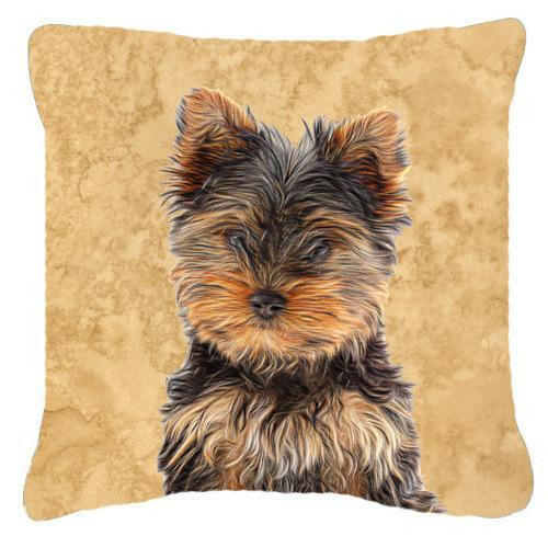 Yorkie Puppy / Yorkshire Terrier   Canvas Fabric Decorative Pillow KJ1230PW1414