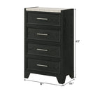 1 Piece 4 Drawers Tall Chest Bedroom Furniture - Black / White by HouseOfZazla