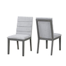 Tufted Upholstery Modern Dining Chairs (Set of 2) Sleek Comfort With Rubber Wood Frame - Gray / Oak by HouseOfZazla