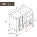 36" Bathroom Vanity Base Only, Solid Wood Frame and MDF Boards, Brown