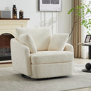 40.55''W Swivel Accent Chair with 2 Throw Pillows by HouseOfZazla