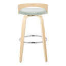 Grotto - Contemporary Fixed-Height Barstool With Swivel With Round Footrest (Set of 2)