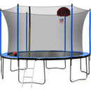 15Ft Trampoline With Basketball Hoop Inflator And Ladder (Inner Safety Enclosure) by HouseOfZazla