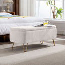Storage Ottoman Bench For End Of Bed Legs, Modern Camel Faux Fur Entryway Bench Upholstered Padded With Storage For Living Room Bedroom by HouseOfZazla