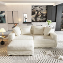 Deep Seat Convertible Sofa With Soft Pillows And Ottomans by HouseOfZazla