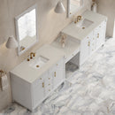 James Martin Bellshire 120" Double Bathroom Vanity, Bright White