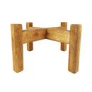 9.8 inch White Ceramic Pot with Wooden Stand